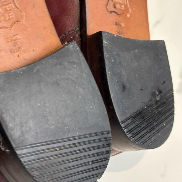 Polo Men Leather Kiltie Tassel Wingtip Slip Loafers Shoes Burgundy Size 9 - Picture 11 of 11